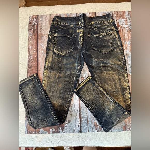 BNWT bebe Black and Gold / Copper Skinny Jeans - Picture 7 of 11
